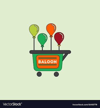 Balloons sell cart vector image