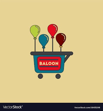 Balloons sell cart vector image