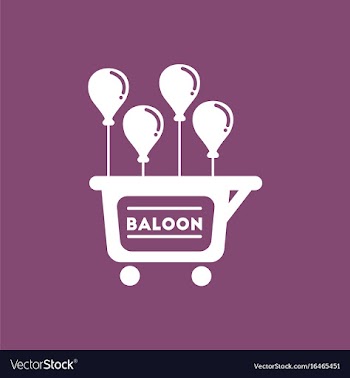 Balloons sell cart vector image