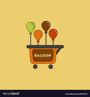 Balloons sell cart vector image