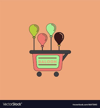 Balloons sell cart vector image