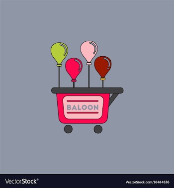 Balloons sell cart vector image
