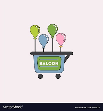 Balloons sell cart vector image