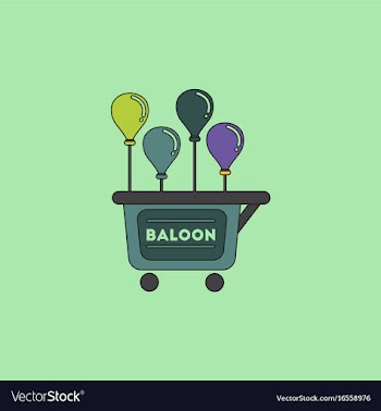 Balloons sell cart vector image