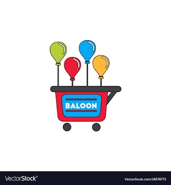 Balloons sell cart vector image