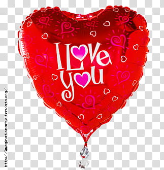 Balloons set , heart-shaped red i love you text-printed balloon transparent background PNG clipart