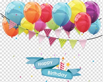 Balloons with text overlay, Balloon Greeting card Birthday Gift, balloon flags transparent background PNG clipart