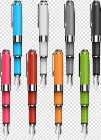 Ballpoint pen Stationery Fountain pen, material stationery color pen education transparent background PNG clipart