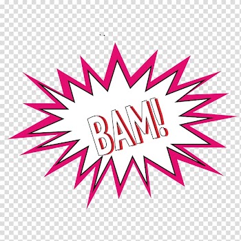 Bam balloon , Comics Comic book Speech balloon Illustration, BAM cartoon red explosion effect transparent background PNG clipart