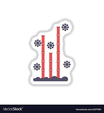 Bamboo and snow in paper vector image
