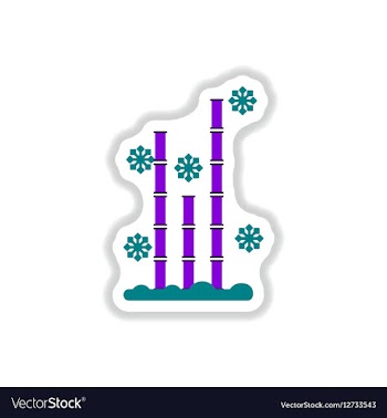 Bamboo and snow in paper vector image