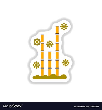 Bamboo and snow in paper vector image