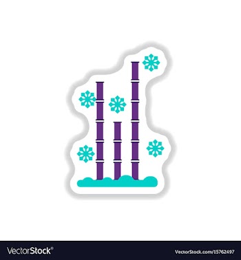 Bamboo and snow in paper vector image