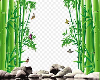 Bamboo Butterfly Giant panda Wallpaper - Bamboo stone 