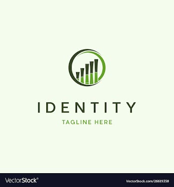Bamboo chart circle logo design vector image