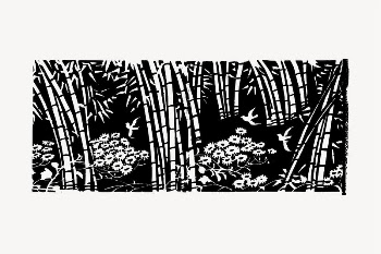 Bamboo forest drawing, illustration vector. | Free Vector - rawpixel