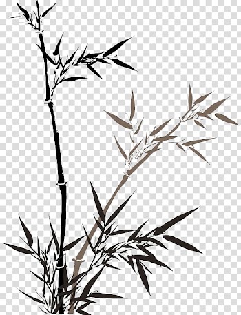 Bamboo Ink wash painting Watercolor painting, Ink bamboo material transparent background PNG clipart