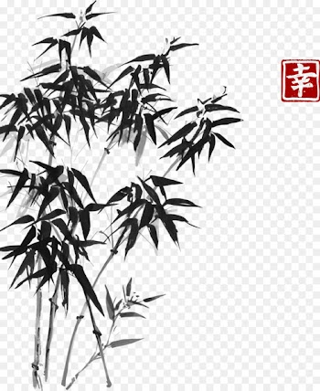 Bamboo painting Ink wash painting Drawing - Vector bamboo hand-painted Chinese style painting 