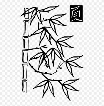 Bamboo Tree Outline Sketch