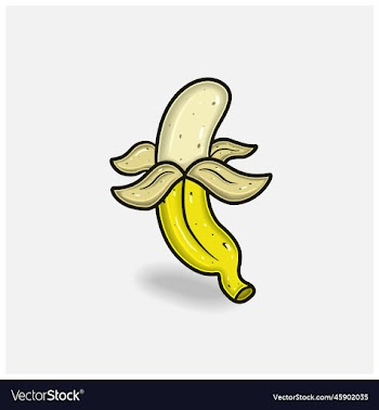 banana fruit cartoon with simple gradient and