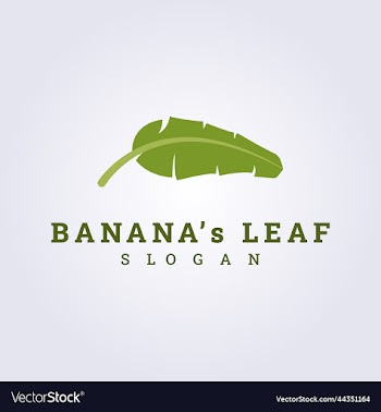 banana green leaves logo for traditional food