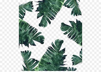 Banana leaf Canvas print Watercolor painting Wallpaper - Watercolor dark green banana leaf 