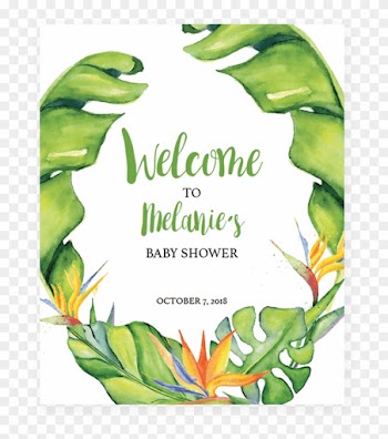 Banana Leaf Shower Welcome Sign Printable By Littlesizzle - Tropical Printables Free