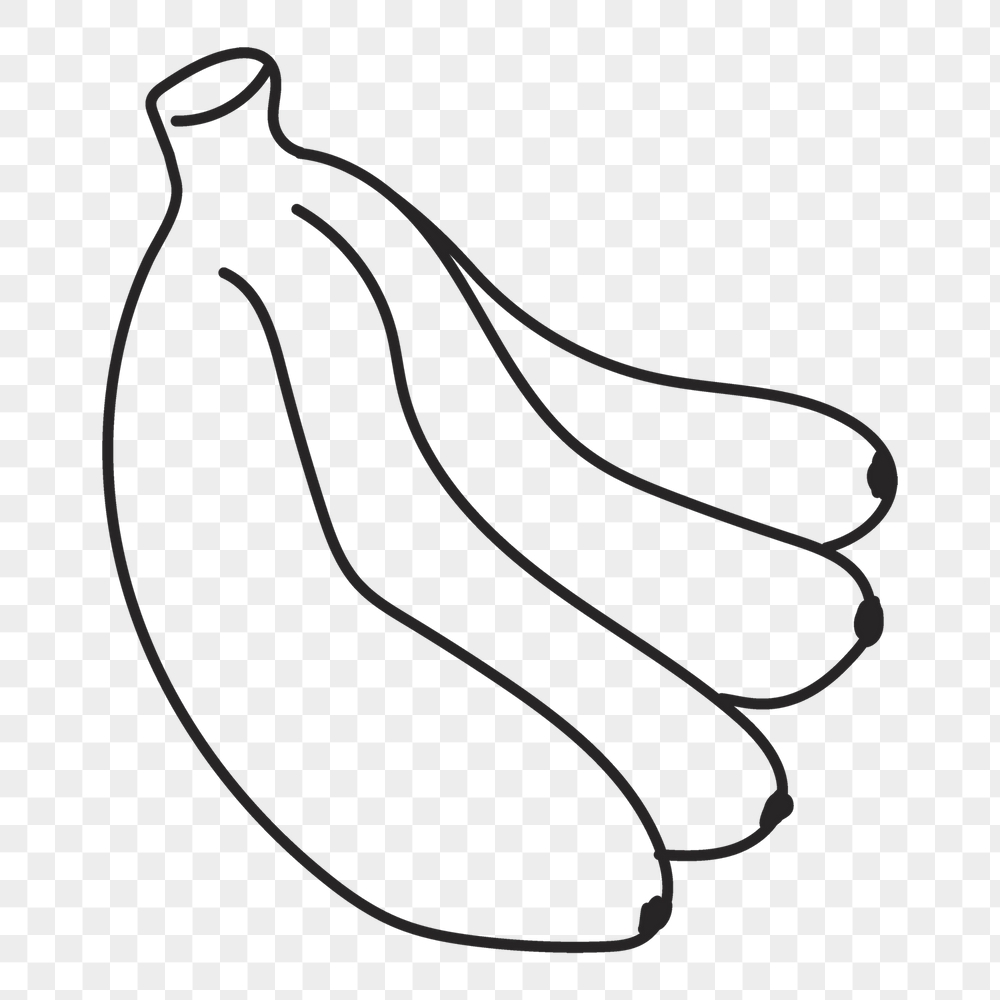 Banana png sticker, fruit doodle | Free PNG Illustration - rawpixel