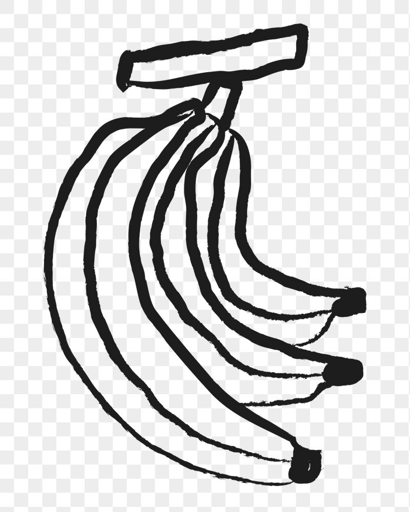 Banana png sticker, fruit doodle, | Free PNG Illustration - rawpixel