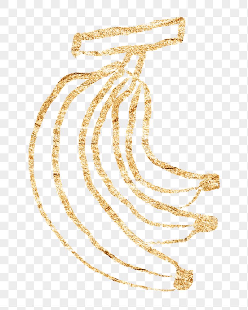 Banana png sticker, gold glittery | Free PNG Illustration - rawpixel