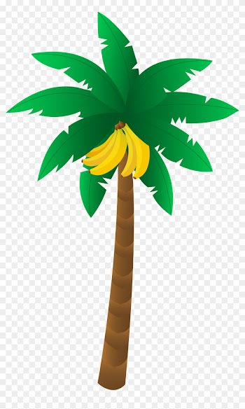 Banana Tree Leaf Outline Clipart - Clip Art Banana Tree