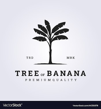 banana tree logo retro vintage