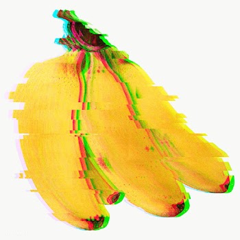 Banana with a glitch effect sticker overlay | Free  transparent png - 2353303