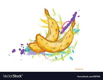 Bananas with colorful splashes vector image