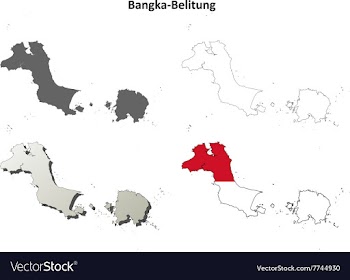 Bangka-Belitung blank outline map set vector image