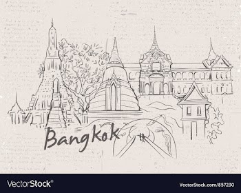 Bangkok doodles vector image