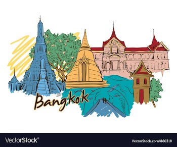 Bangkok doodles vector image