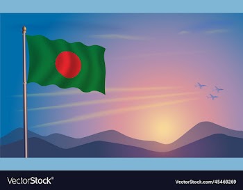 bangladesh flag in the morning sun