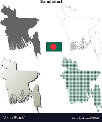 Bangladesh outline map set vector image