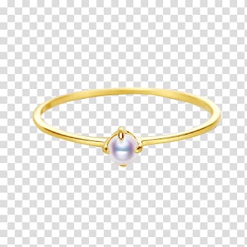 Bangle Ring Akoya pearl oyster, Japanese Akoya seawater pearl ring transparent background PNG clipart