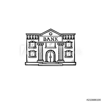 Bank hand drawn outline doodle icon