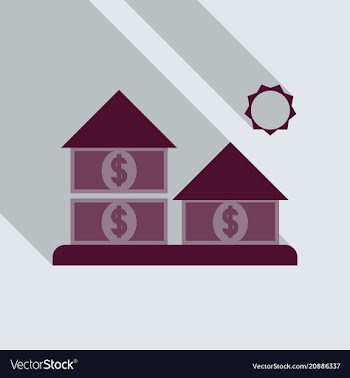 Bank in flat style with shadow vector image
