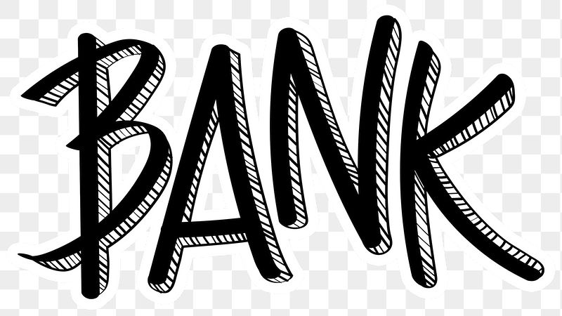 Bank png word sticker typography, | Free PNG - rawpixel