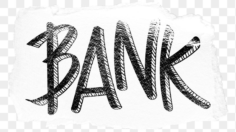 Bank png word sticker typography, | Free PNG - rawpixel