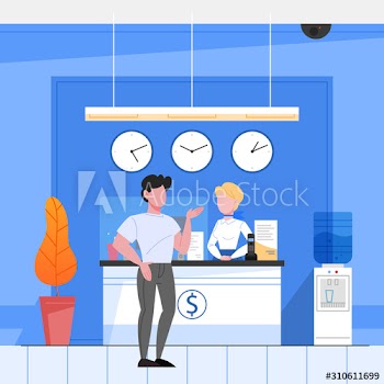 Bank reception concept