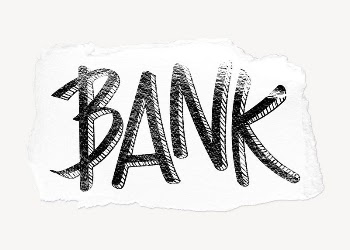 Bank word, ripped paper typography | Free PSD - rawpixel