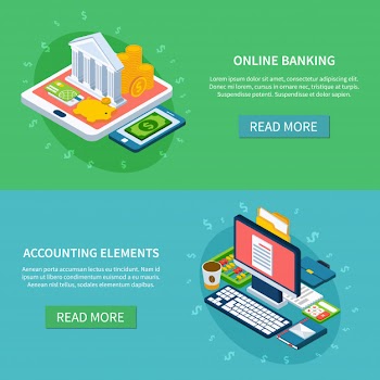 Banking online banners set Free Vector