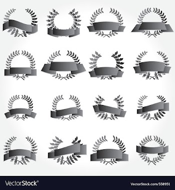  					Banner and laurel wreath set vector&nbsp;image														