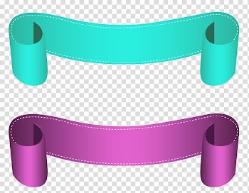 Banner , Banners Set , two teal and purple laces illustration transparent background PNG clipart