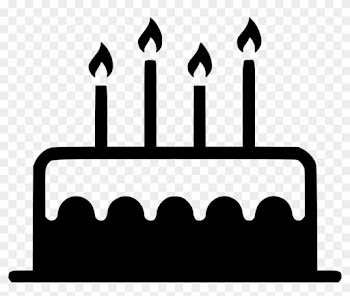 Banner Black And White Download Birthday Candle Sweet - Birthday Cake Icon Png